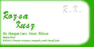 rozsa kusz business card